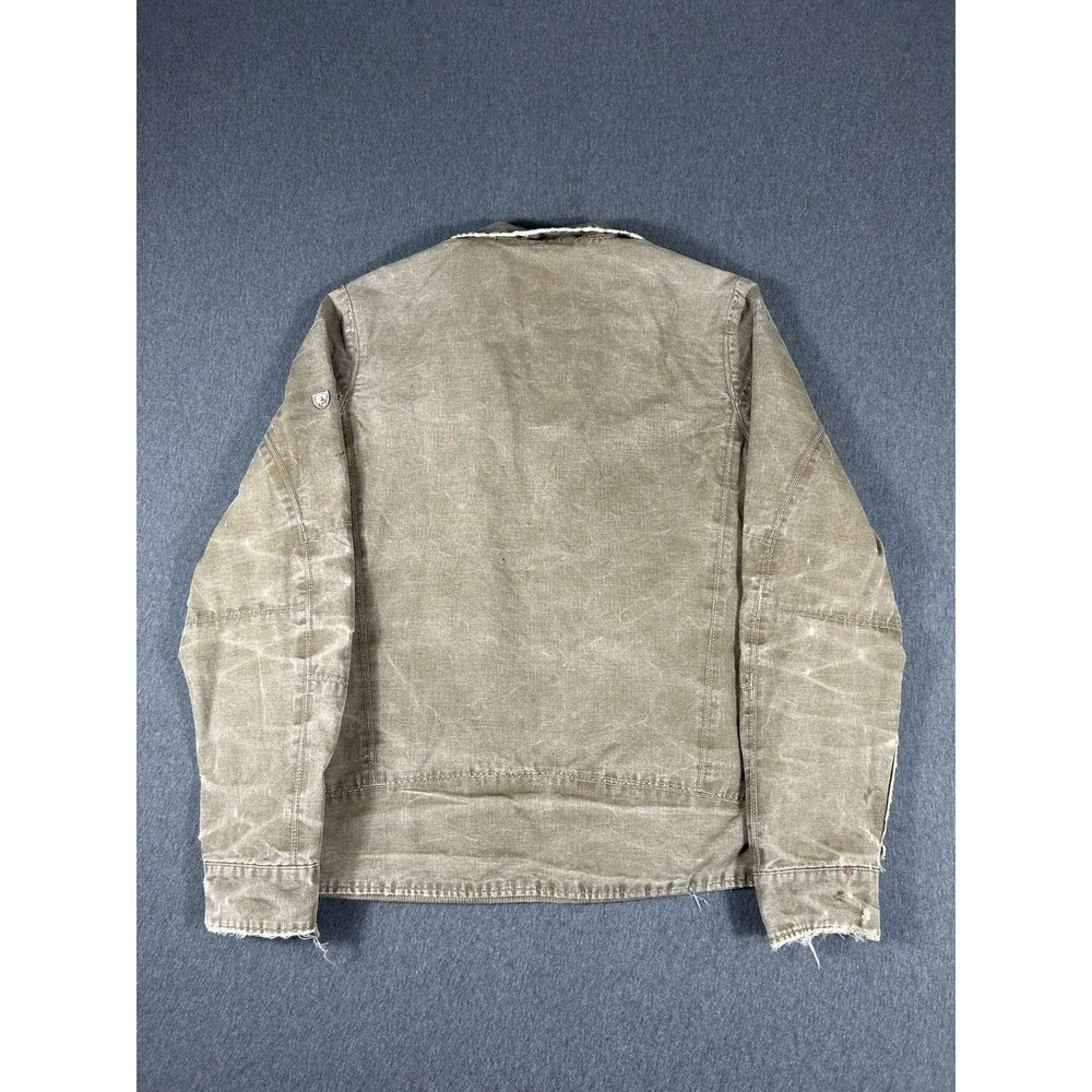 KÜHL Burr Jacket Mens Medium Khaki Tan Vintage Canvas Full Zip Workwear